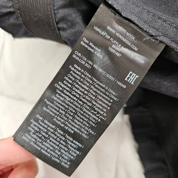 NWT VERO MODA RILEY BLACK FAUX PEBBLE LEATHER MINI SKIRT SIZE M - Picture 6 of 15